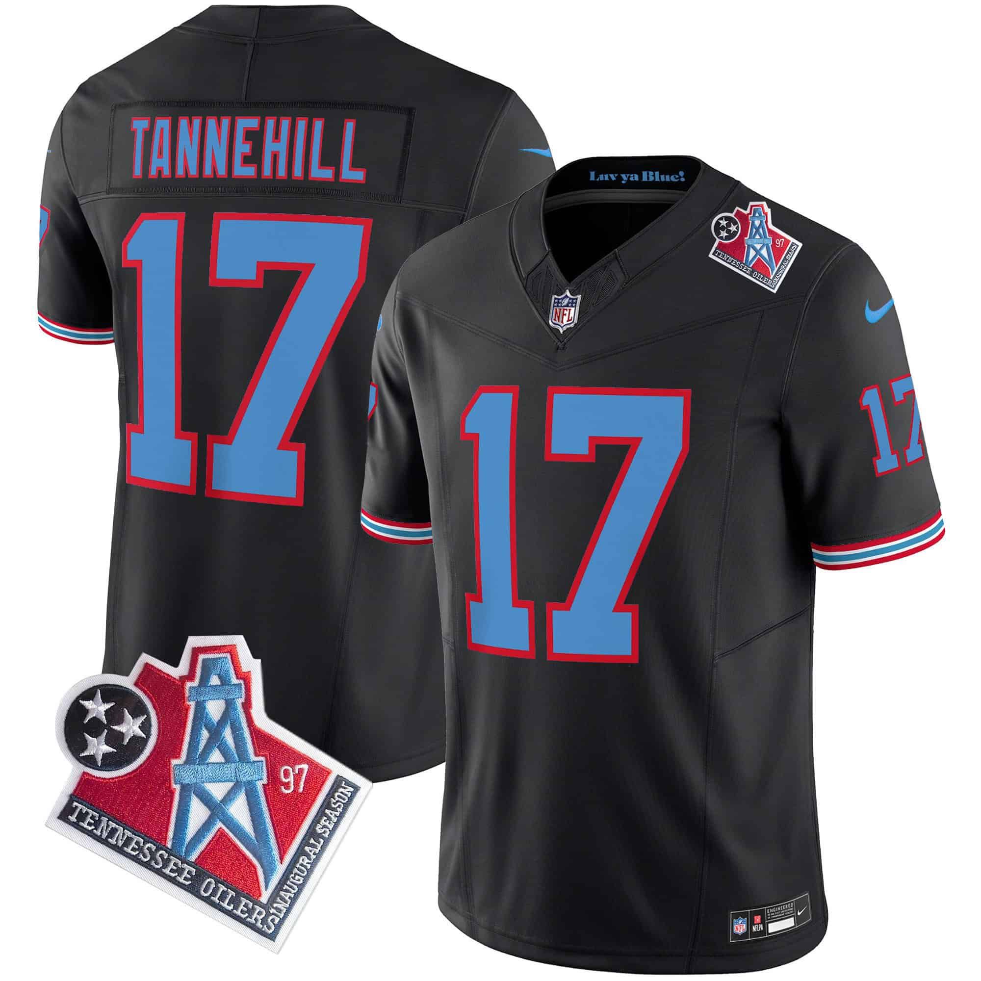 Men Tennessee Titans #17 Tannehill Black 1997 Throwback 2024 Nike Limited Vapor NFL Jersey